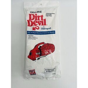 Genuine Dirt Devil Pk of 10 Disposable Paper Bags for Dirt Devil Hand Vac Models